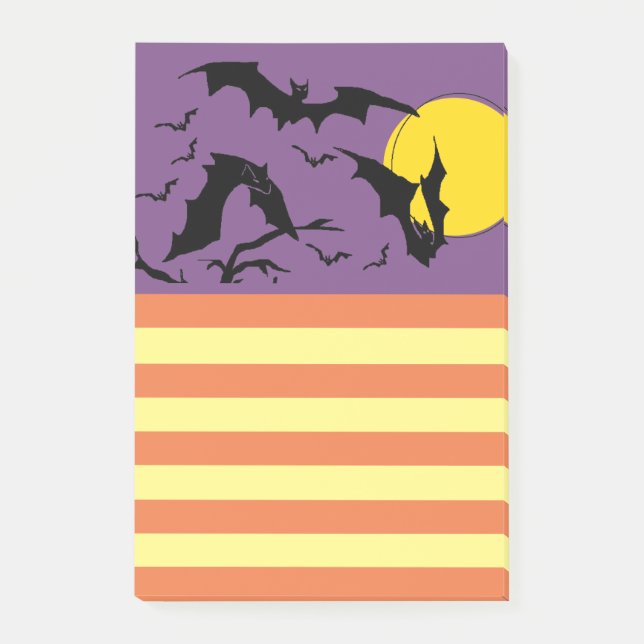 Halloween Party To-BOO List - Flying Bats Post-it Notes (Front)