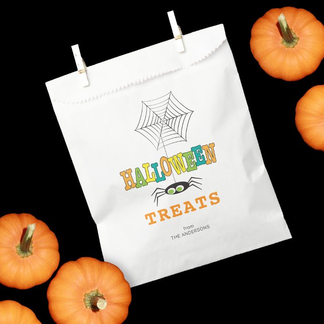 Halloween Party Treats Spider Brightly Coloured Favour Bag (Creator Uploaded)