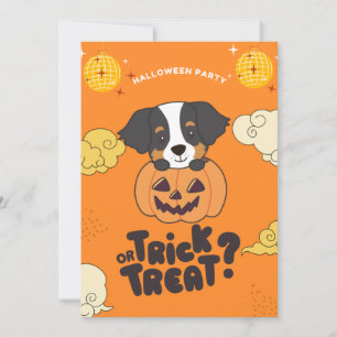 Halloween Party Trick Or Treat Bernese Mountain Ho Holiday Card