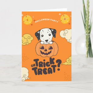 Halloween Party Trick Or Treat Dalmatian Pumkin Ho Holiday Card