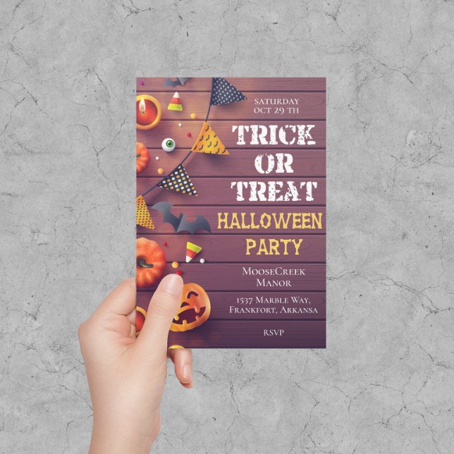 Halloween Party Trick or Treat Invitations  (Creator Uploaded)