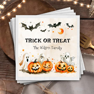 Halloween Party Trick or Treat Pumpkin Ghost Napkin