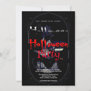 Halloween Party Vintage Gothic  House Invitation