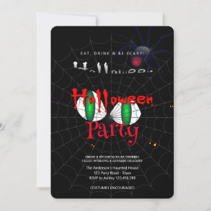 Halloween Party Vintage Gothic,Spider's web Invitation