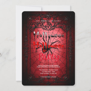 Halloween Party Vintage Spider Web Invitation