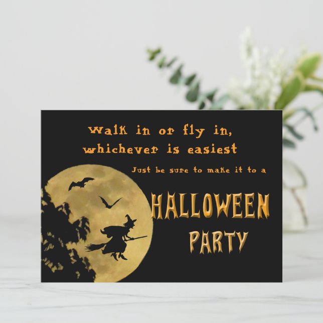 Halloween Party Walk in or Fly in Invitation (Standing Front)