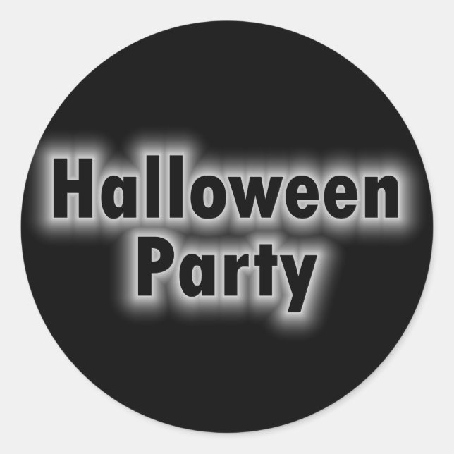 Halloween Party White Glow Classic Round Sticker (Front)