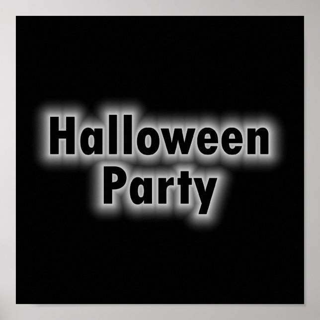 Halloween Party White Glow Poster (Front)