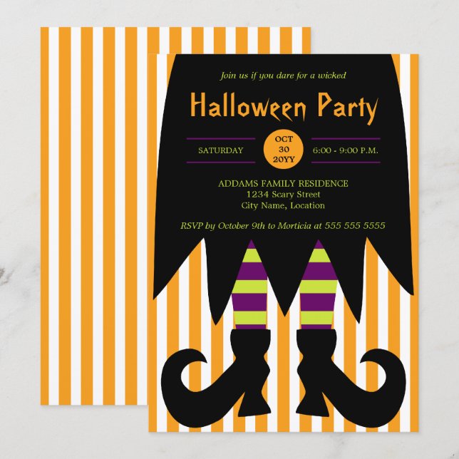 Halloween Party Witch Invitation (Front/Back)