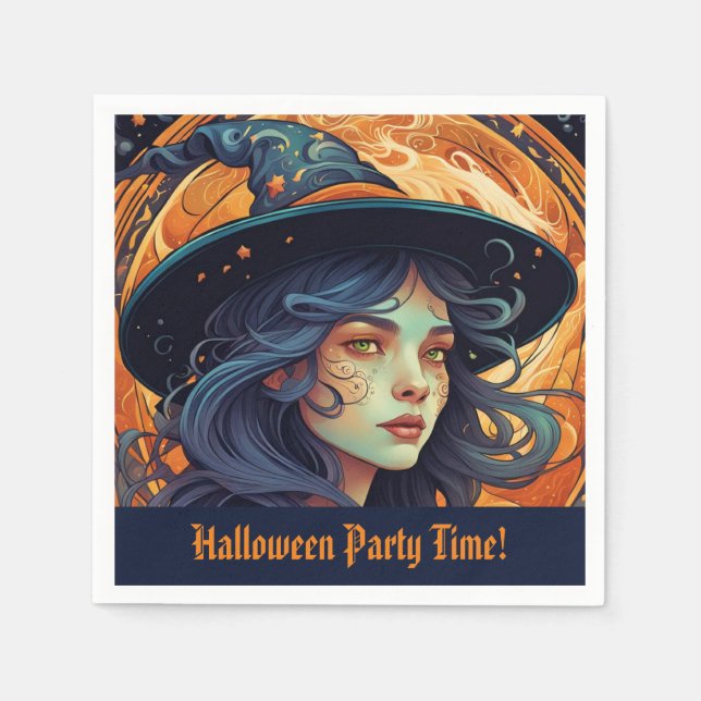 Halloween Party Witch Theme Napkin (Front)