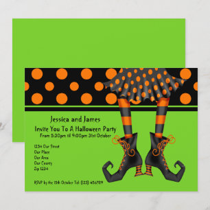 Halloween Party Witches Stockings Invitation