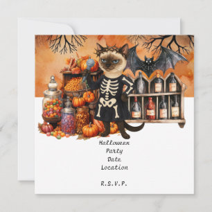 Halloween Party with Cats and Cakes Invitation