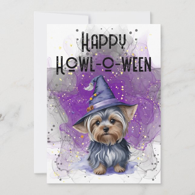 Halloween Party Yorkie Invitation (Front)