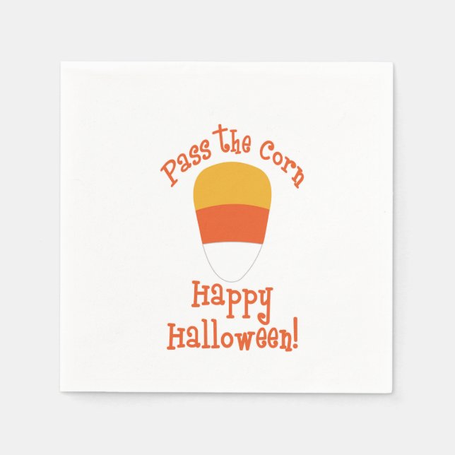 Halloween Pass The Candy Corn Napkin (Front)