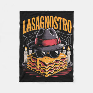 Halloween Pasta Meme Mafia Parody Funny Lasagna Ar Fleece Blanket
