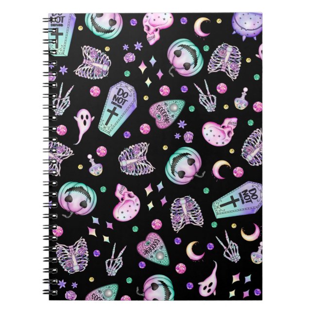Halloween pastel gothic apothecary and graveyard notebook (Front)