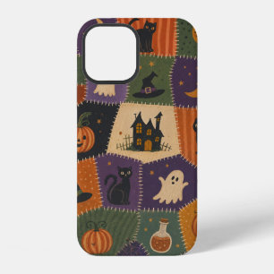 Halloween Patchwork Ghost Cat Haunted House Case