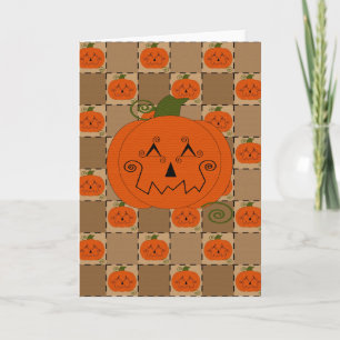 Halloween Patchwork Pumpkin Card