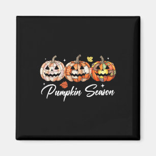 Halloween Patchwork Pumpkin Quilted Fall Aesthetic Magnet