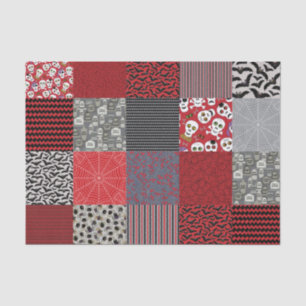 Halloween Patchwork Red, Grey and Black Tissue Paper