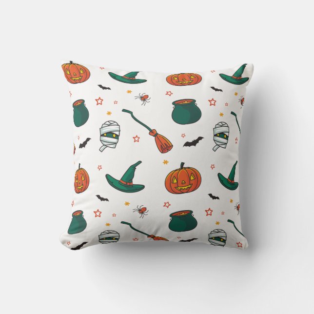 Halloween Pattern 12 Throw Pillow (Front)