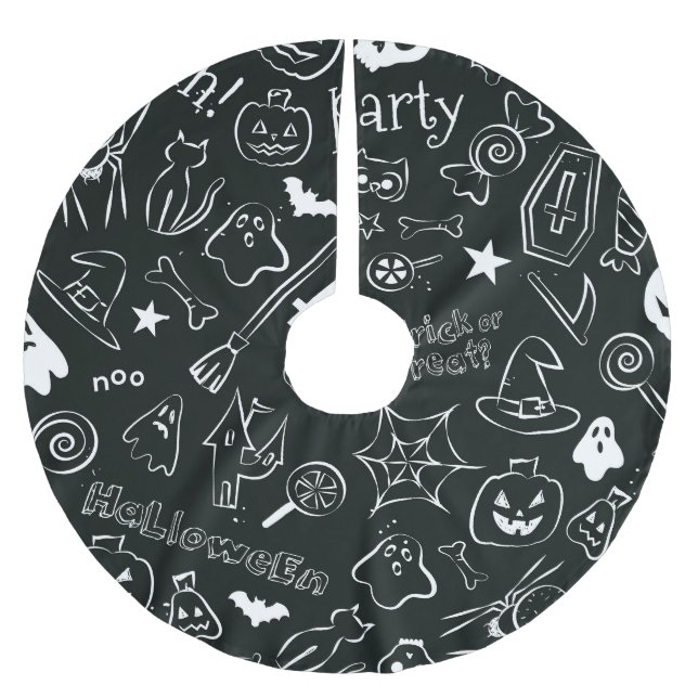 Halloween Pattern 1 Brushed Polyester Tree Skirt (Front)