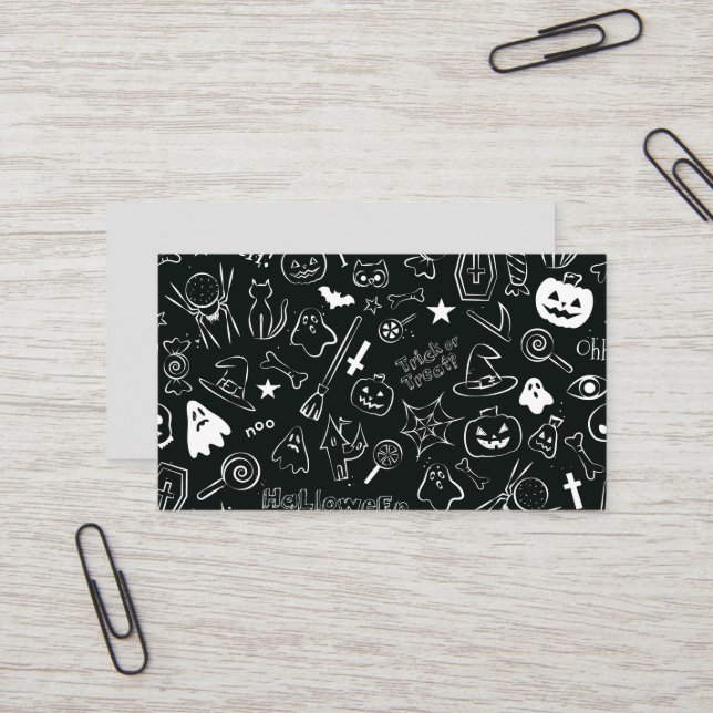 Halloween Pattern 1 Business Card (Front/Back In Situ)