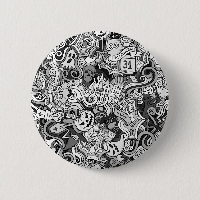Halloween pattern 2 inch round button (Front)