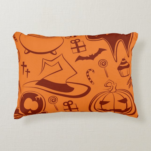 Halloween pattern accent pillow (Front)