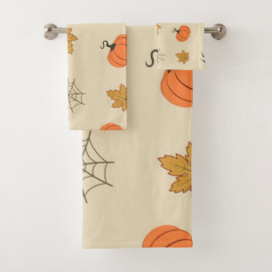 Halloween pattern bath towel set