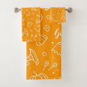 Halloween pattern bath towel set