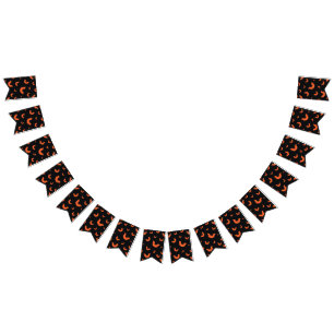 Halloween pattern bunting flags