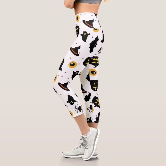 Halloween Pattern Capri Leggings (Left)