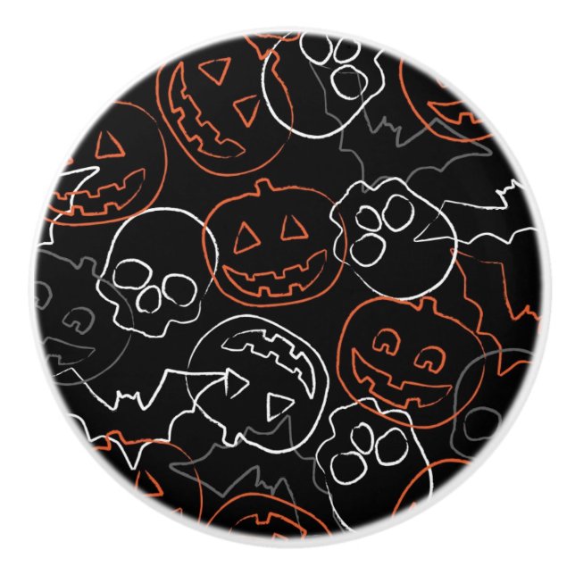 Halloween Pattern Ceramic Knob (Front)