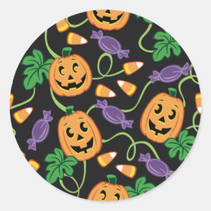 HALLOWEEN PATTERN CLASSIC ROUND STICKER