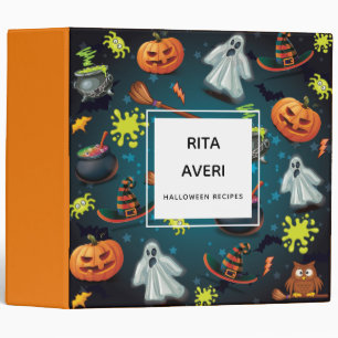 Halloween pattern Cookbook for Recipes Binder
