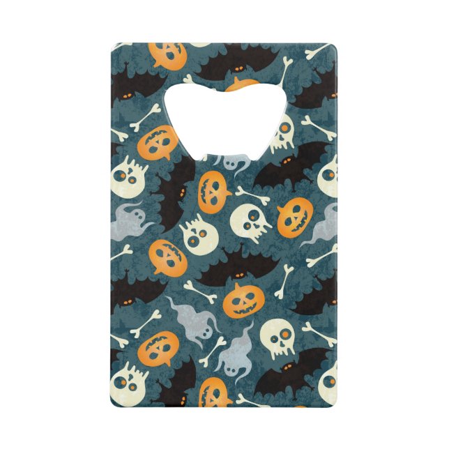 Halloween pattern credit card bottle opener (Front)