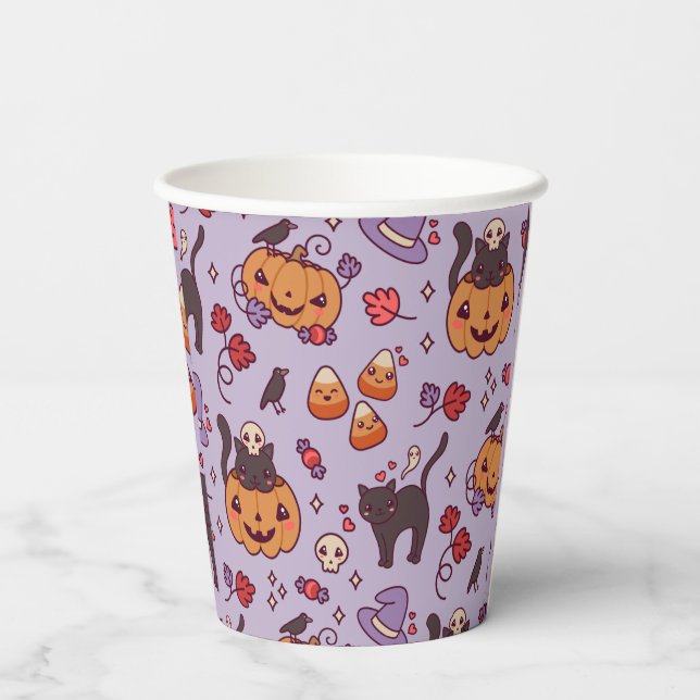 Halloween pattern decoration coffee mug paper cups (Back)