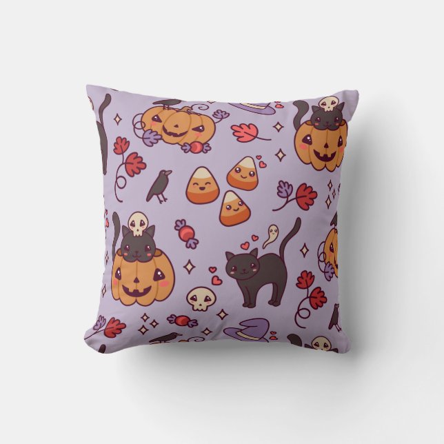 Halloween pattern decoration coffee mug throw pill throw pillow (Front)