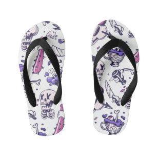 Halloween pattern decoration kid's flip flops