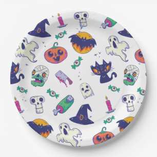 Halloween pattern decoration paper plate
