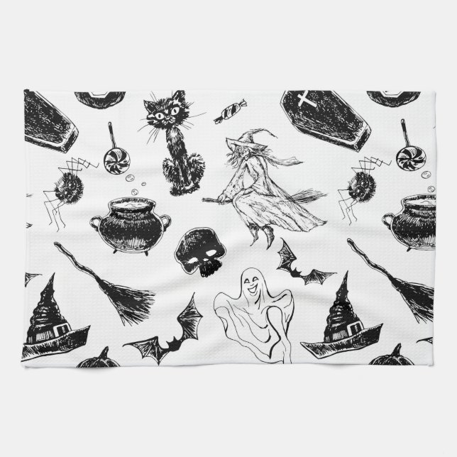 Halloween pattern design kitchen towel (Horizontal)