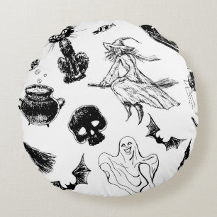 Halloween pattern design round pillow
