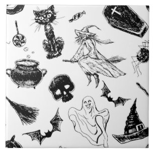 Halloween pattern design tile