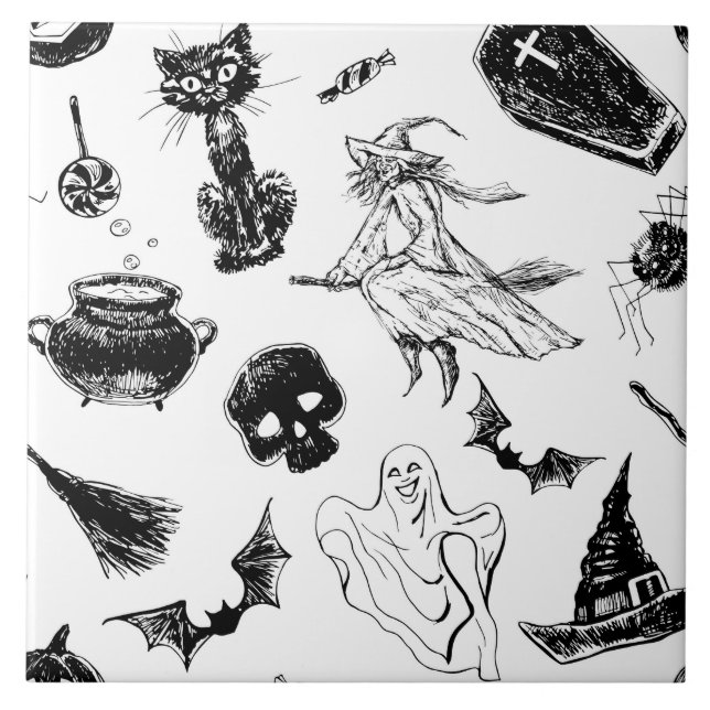 Halloween pattern design tile (Front)