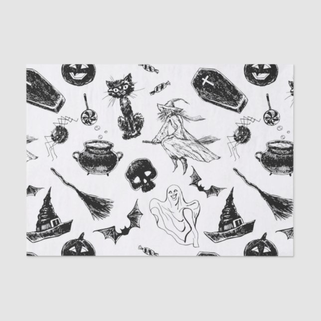 Halloween pattern design tissue paper (Front)