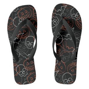 Halloween Pattern Flip Flops