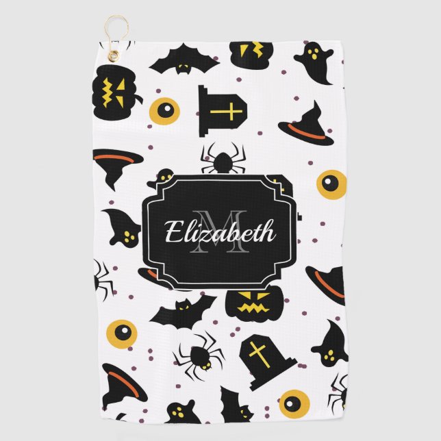 Halloween Pattern Golf Towel (Front)