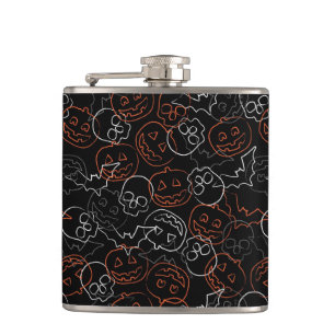 Halloween Pattern Hip Flask