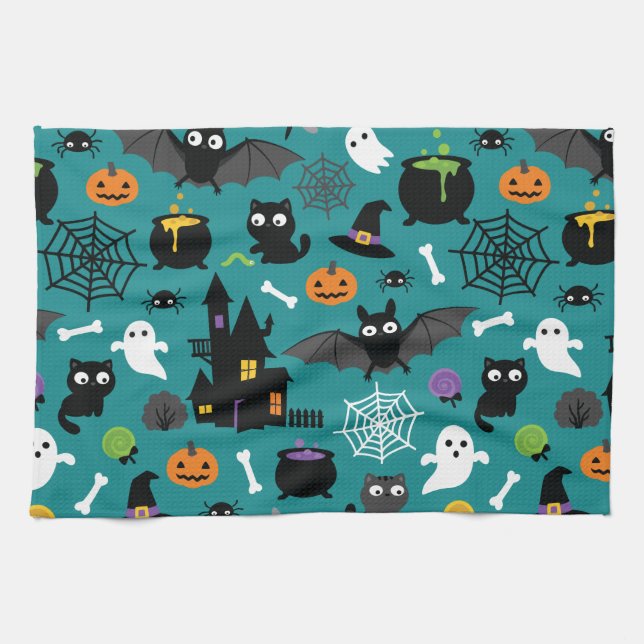 Halloween Pattern Kitchen Towel (Horizontal)